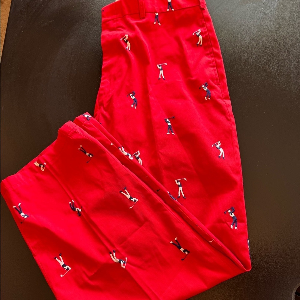 Men’s Red Golf Print Pant